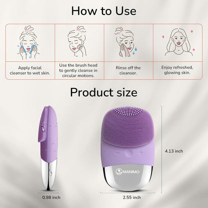Manimo Smart Facial Cleansing Brush (Purple)