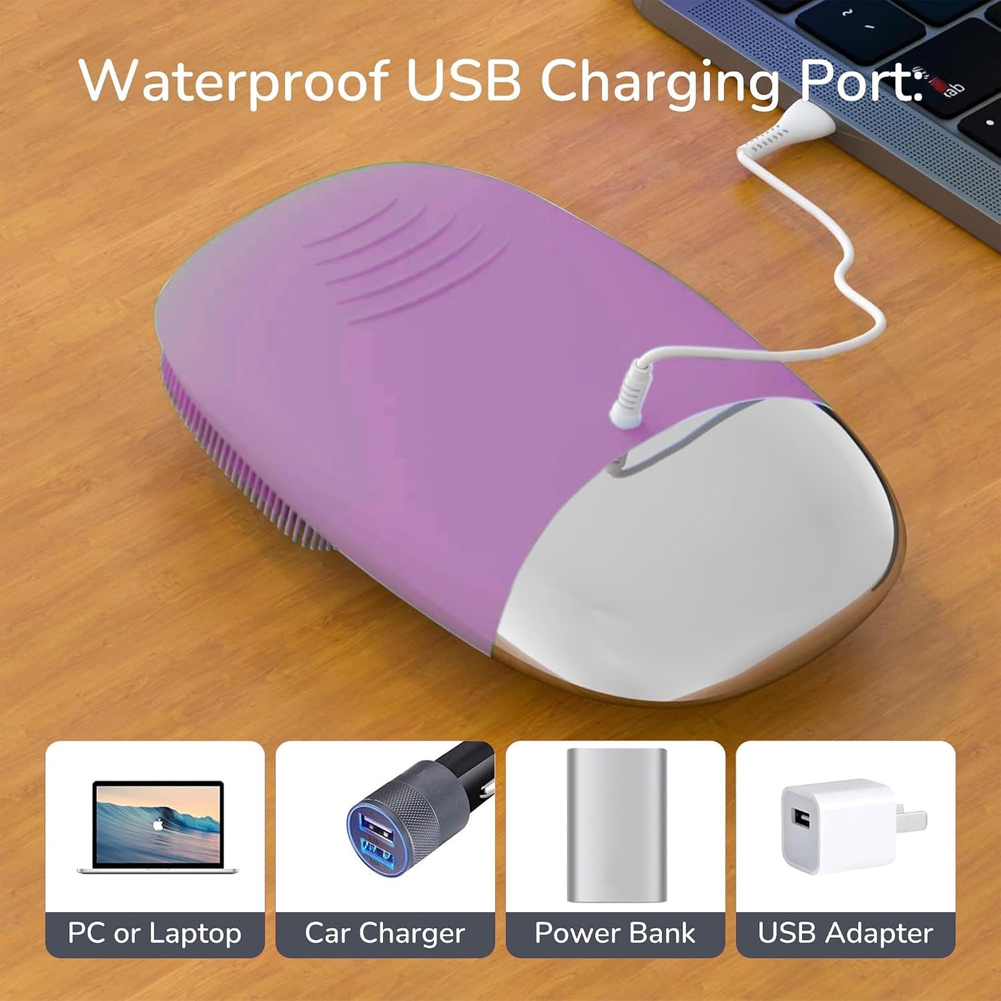 Manimo Smart Facial Cleansing Brush (Purple)