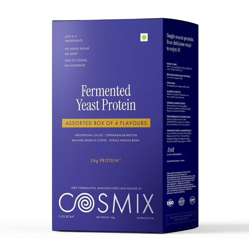 Cosmix Fermented Yeast Protein, assorted box of 4 sachets, 38g x 4