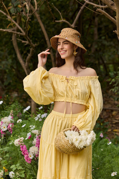 Butter Yellow Tiered Maxi Skirt