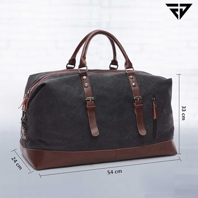 FUR JADEN  40L Canvas Weekender Travel Duffle Cabin Bag