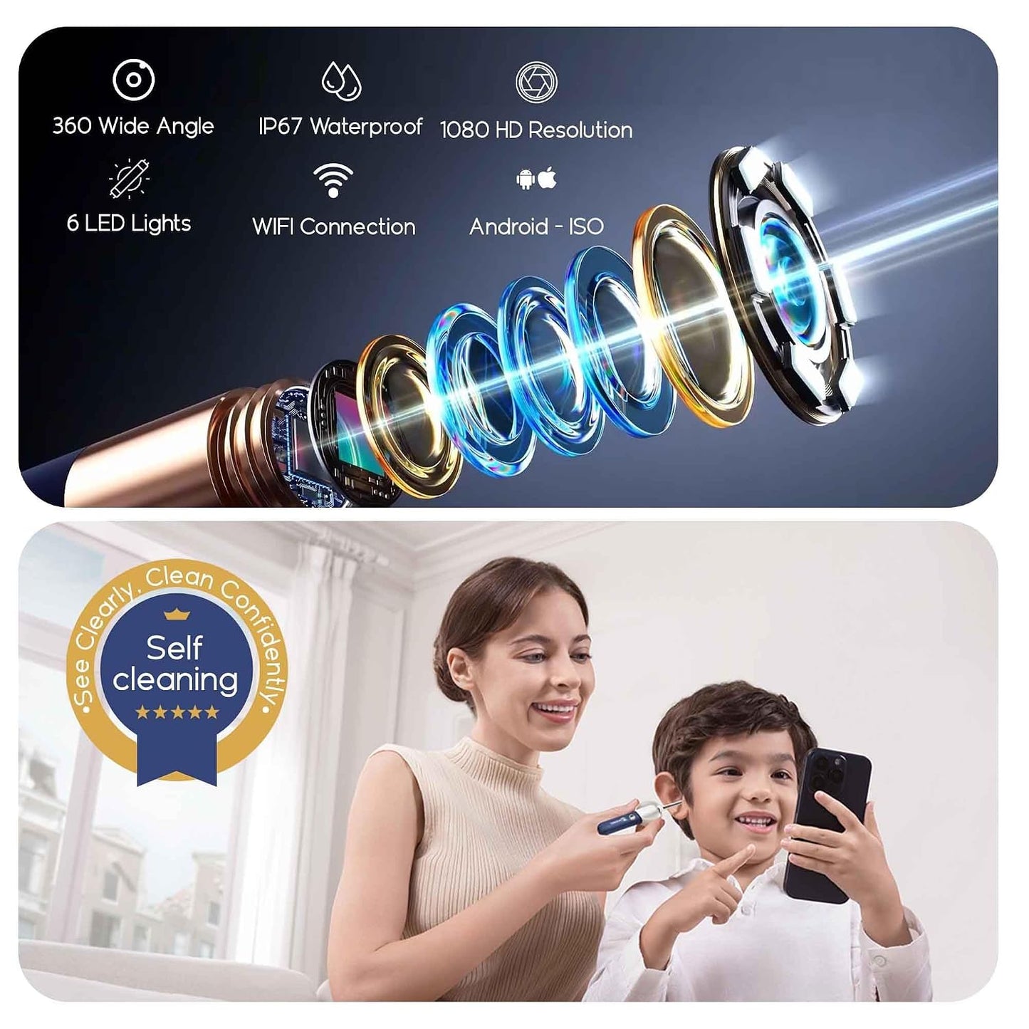 Manimo Smart Visual Ear Cleaner with ENT Kit