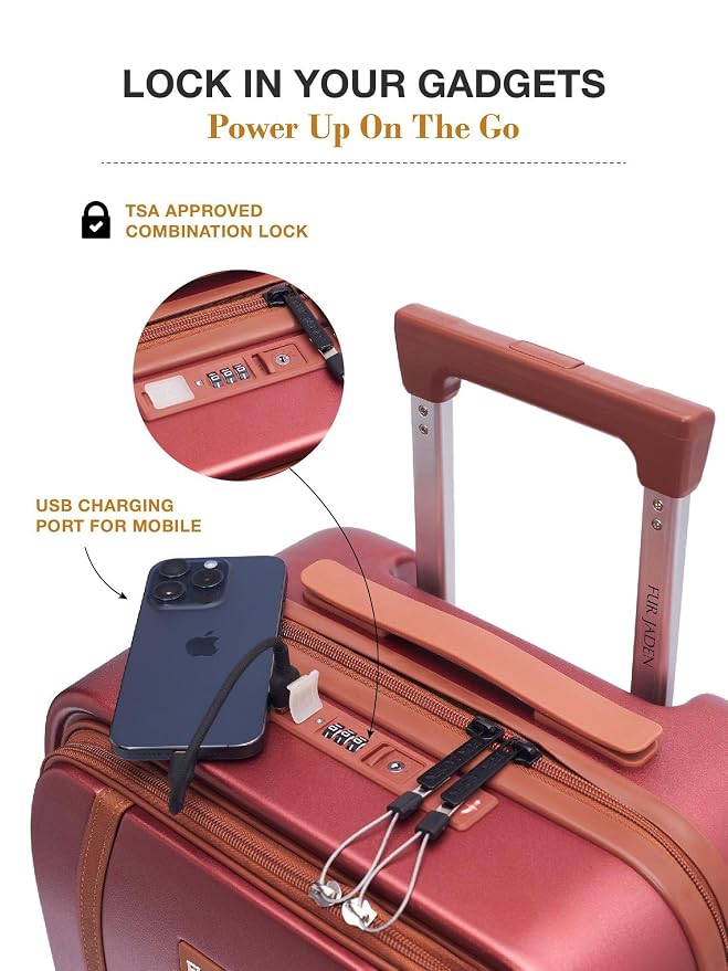 FUR JADEN  The Wayfarer Polycarbonate Travel Luggage Suitcase