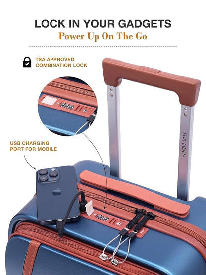 FUR JADEN  The Wayfarer Polycarbonate Travel Luggage Suitcase