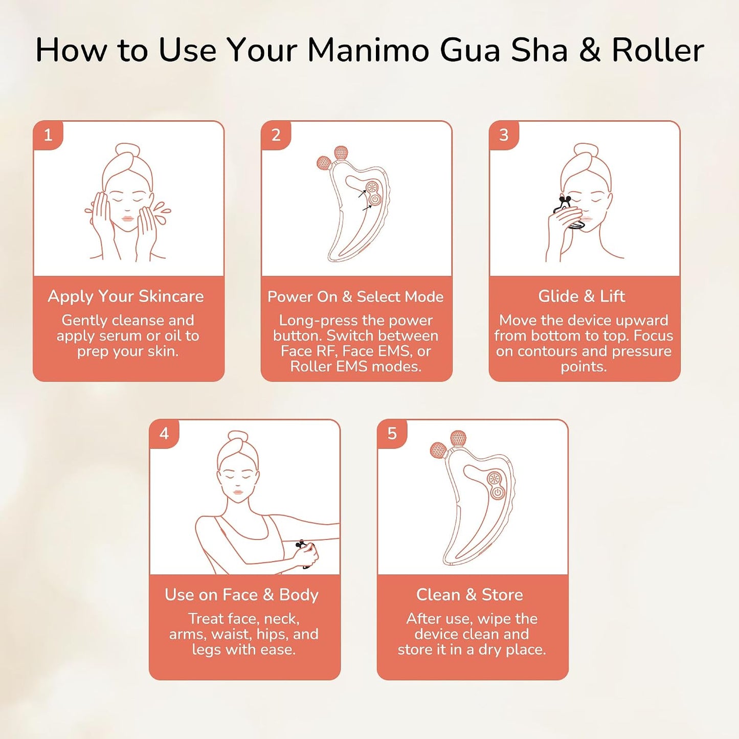 Manimo 2-in-1 Smart Electric Gua Sha & Roller