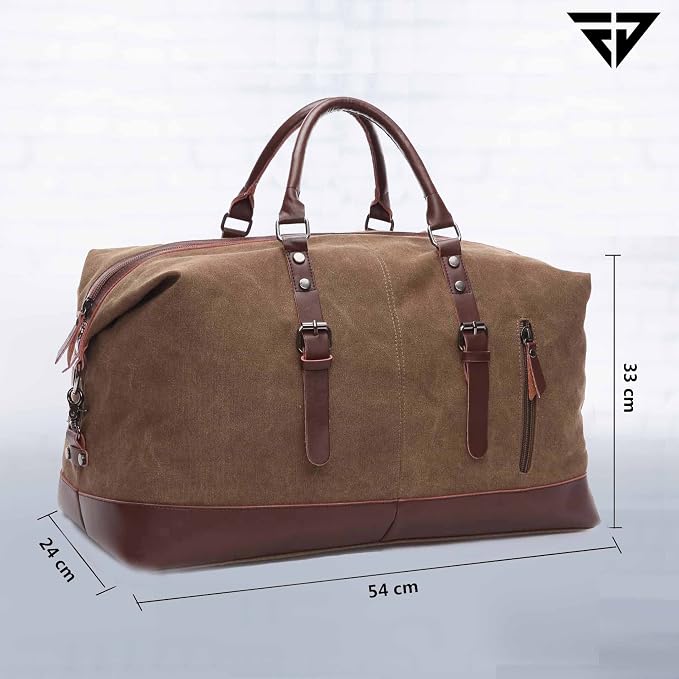FUR JADEN  40L Canvas Weekender Travel Duffle Cabin Bag