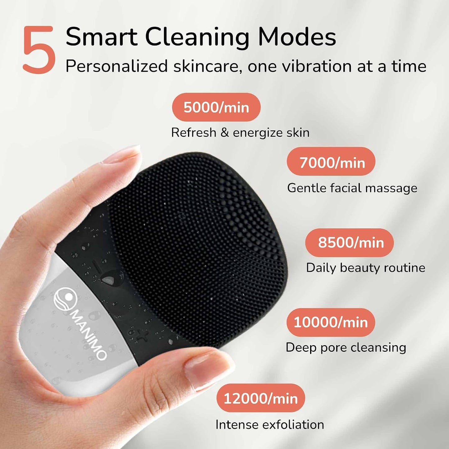 Manimo Smart Facial Cleansing Brush (Black)