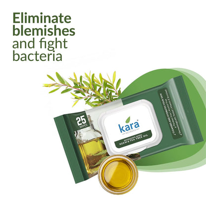 Kara Refreshing Wet Wipes with Neem & Tea Tree