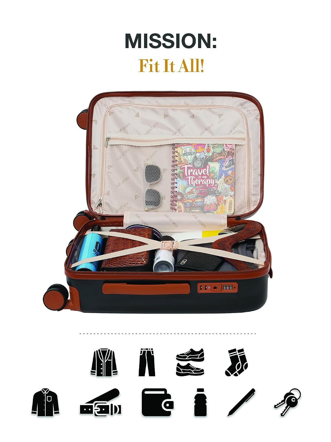 FUR JADEN  The Wayfarer Polycarbonate Travel Luggage Suitcase