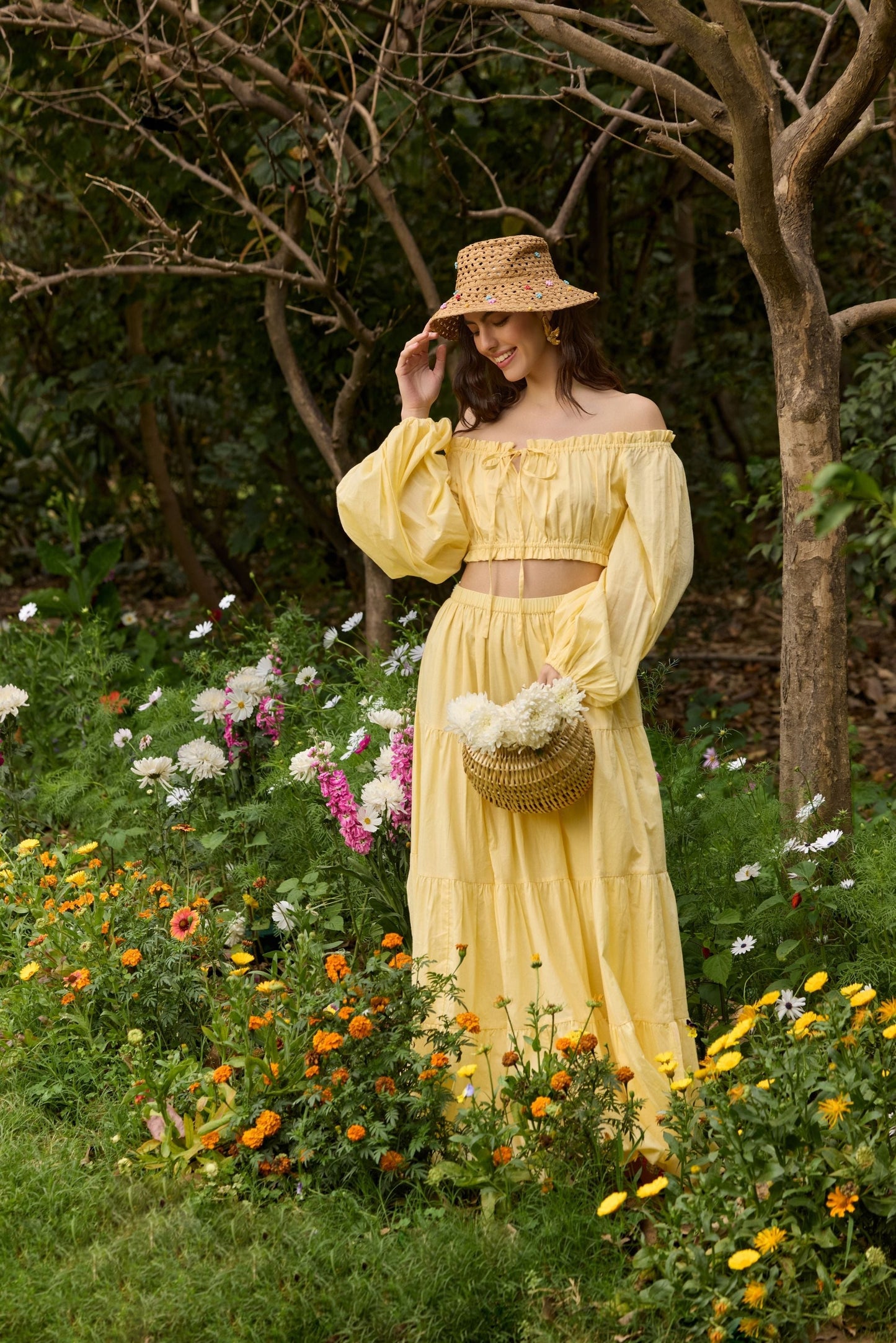 Butter Yellow Tiered Maxi Skirt