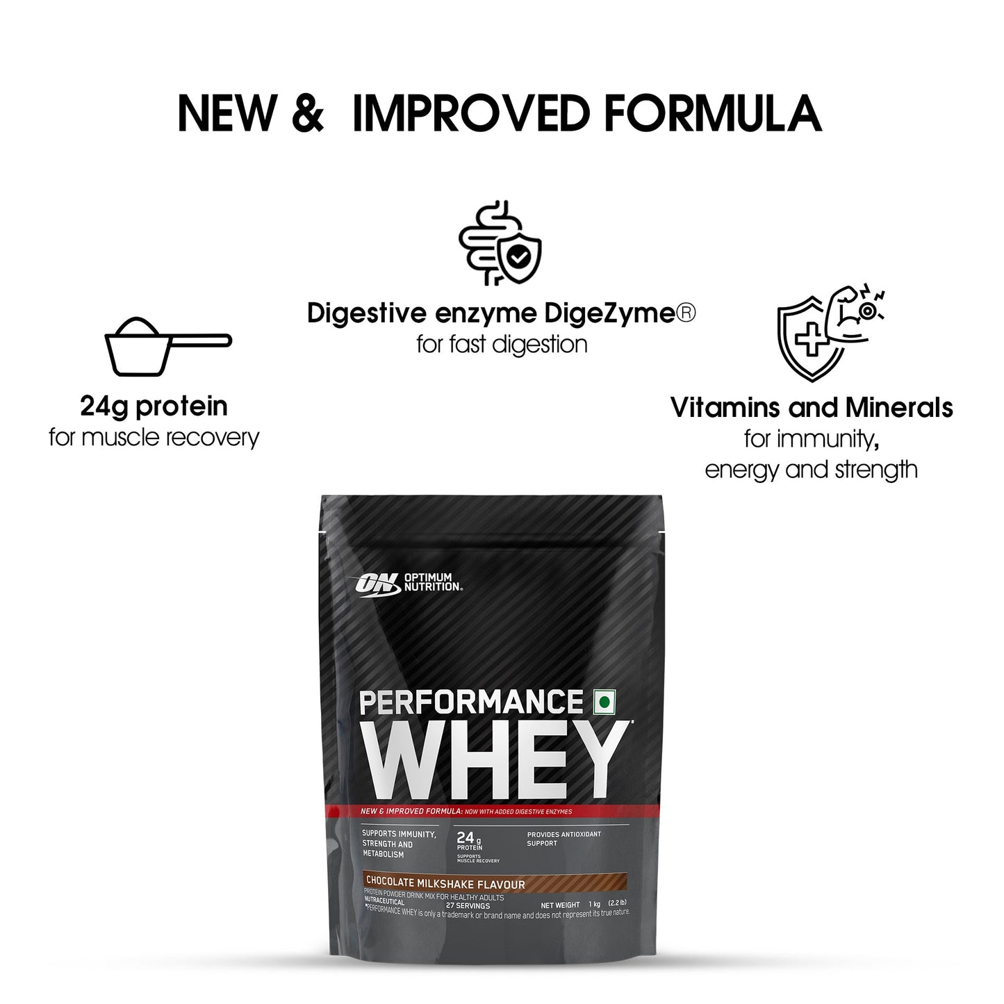 Performance Whey, Chocolate Milkshake-with Whey Protein Isolate, 1Kg