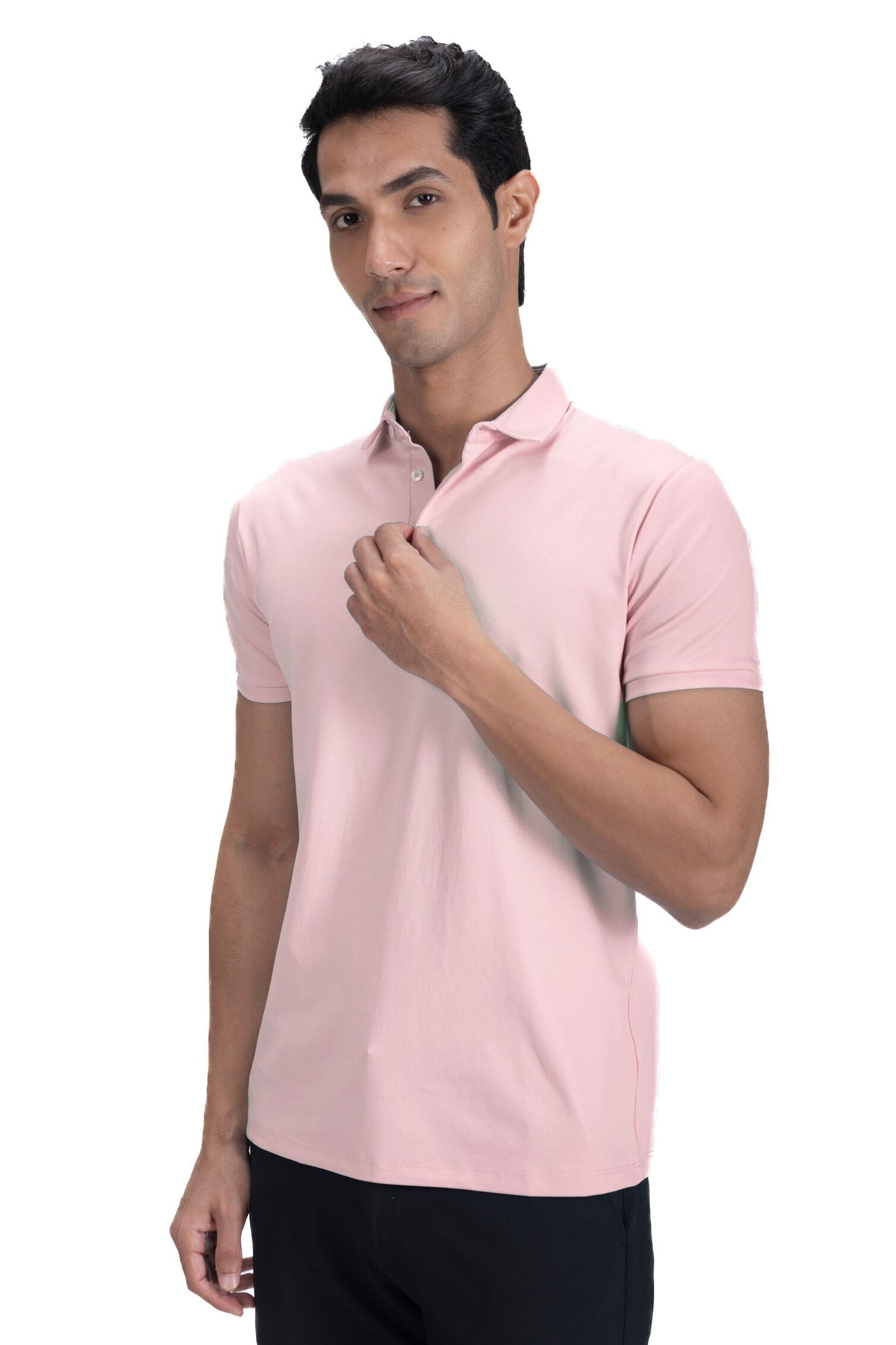 Fluid Cotton Polo - Coral Pink