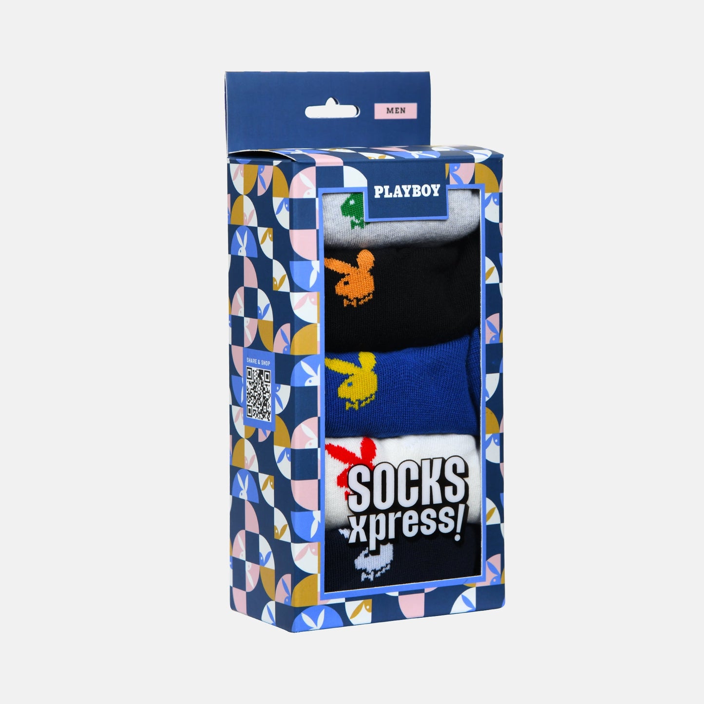 Mens Playboy Themed Ankle Socks