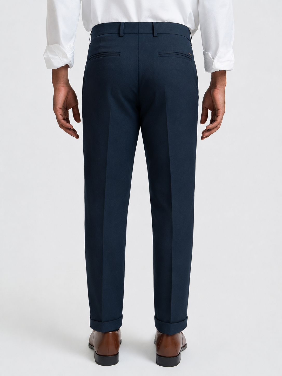 Japanese Navy Straight Fit Pleated Formal Trousers