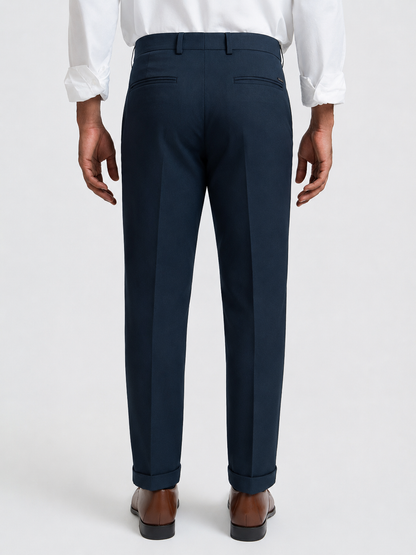 Japanese Navy Straight Fit Pleated Formal Trousers