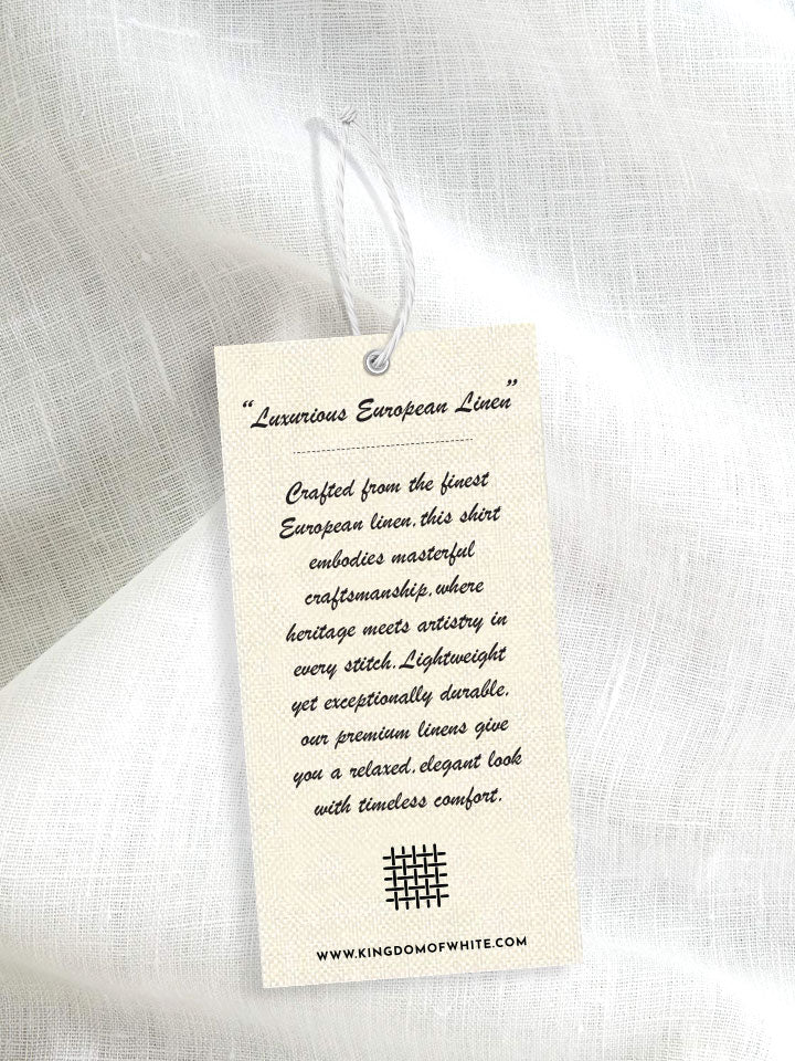 Men's White Solid Linen Shirt