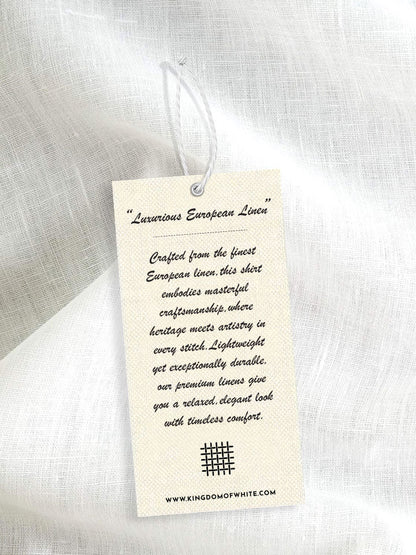 Men's White Solid Linen Shirt