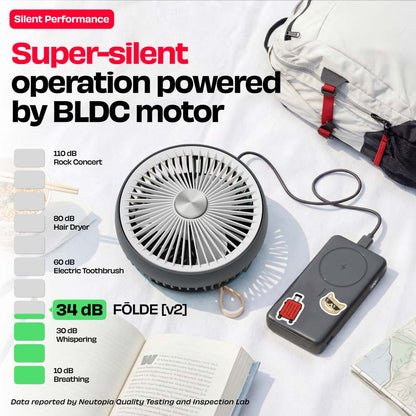 FOLDE v2 | All Day Wireless Rechargeable Folding Fan