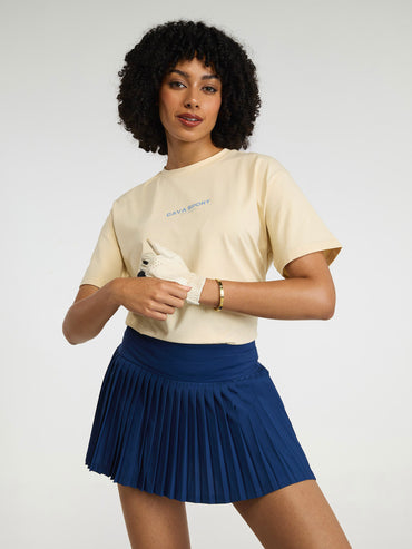 Cream Cava Sport Oversized Printed Tee - Women