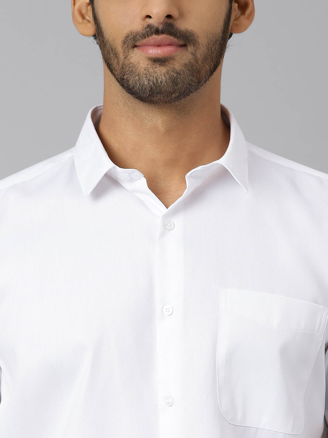 Patch Pocket Dobby Cotton White Shirt - Orchard