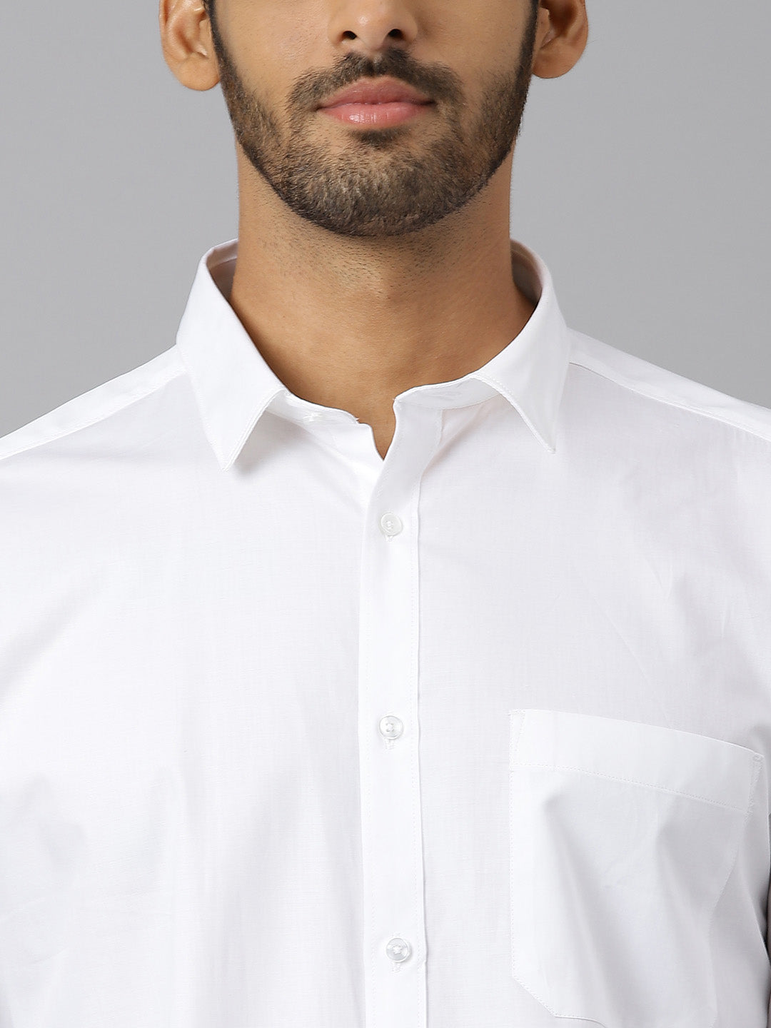Chest Pocket Premium Cotton White Shirt - Routine