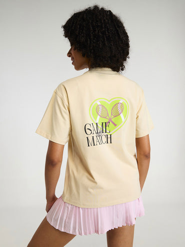 Cream Love All Oversized Printed Tee - Women