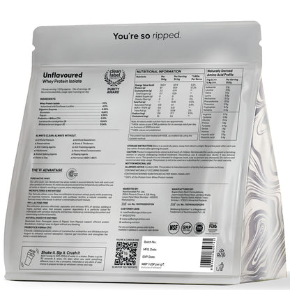 Whey Protein Isolate Unflavored | Wellbeing Nutrition at Broadway