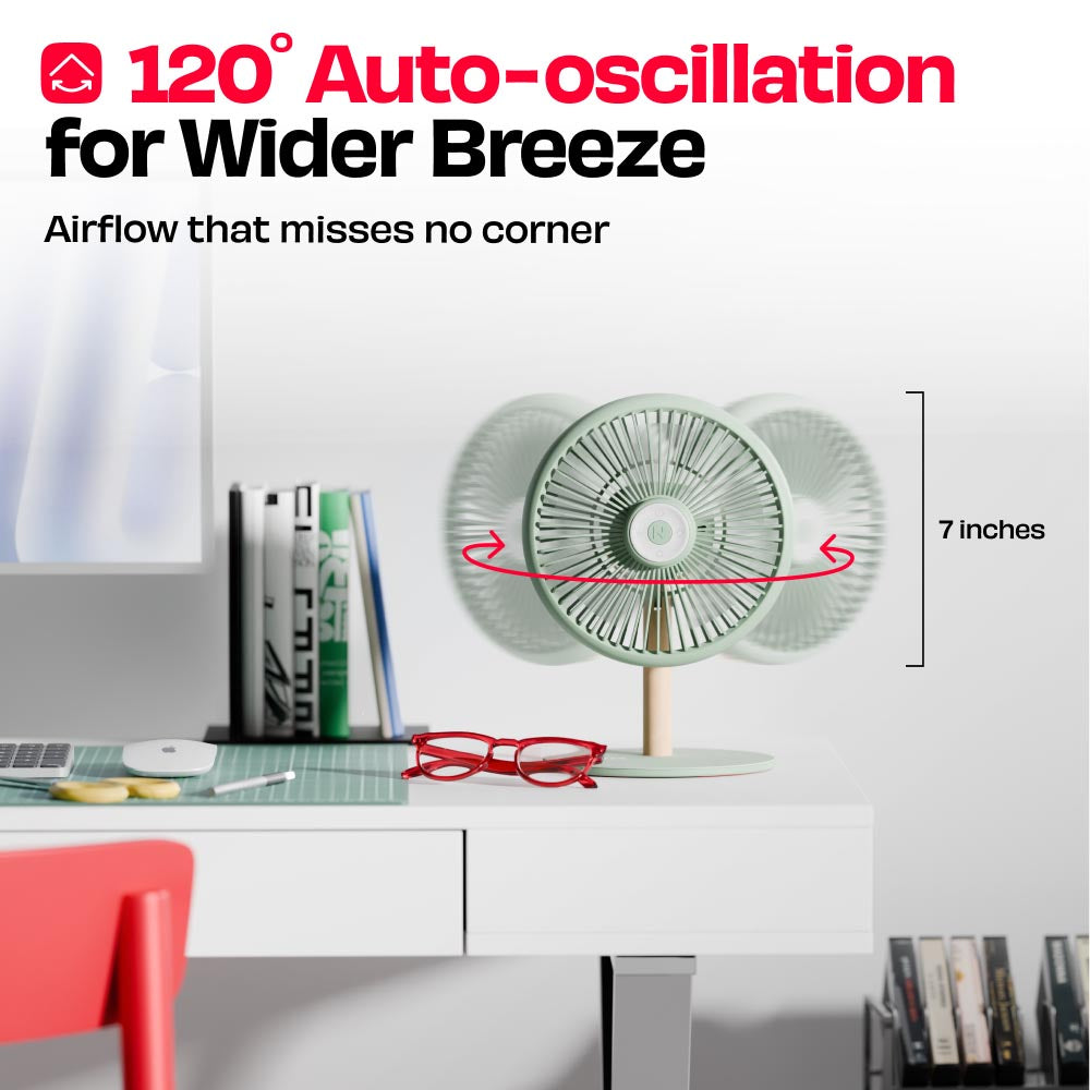 All-day Wireless Rechargeable Table Fan with Mood Light and Magnetic Remote | LĪT [v3]