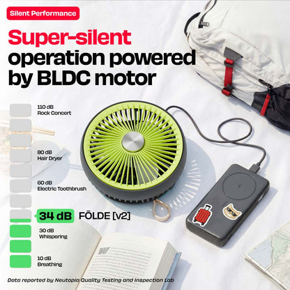 FOLDE v2 | All Day Wireless Rechargeable Folding Fan