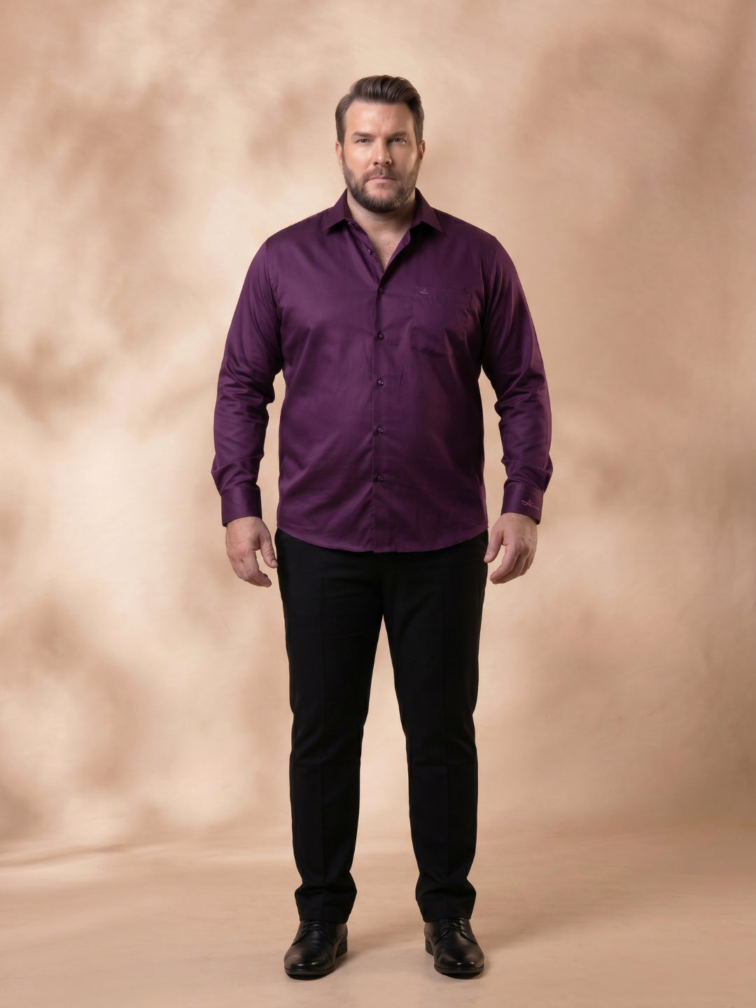 Burgundy Regular Fit Solid Plus Size Casual Shirt for Men (STAN)
