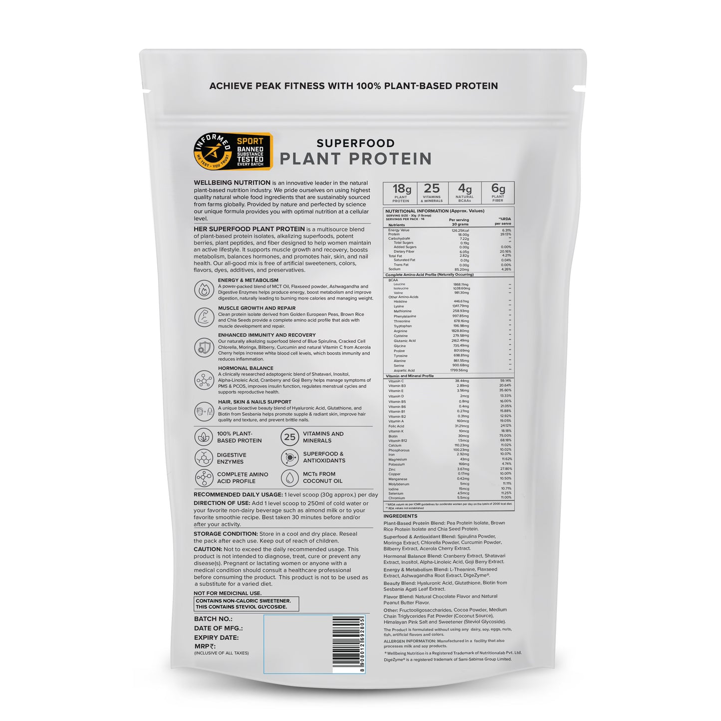 Plant Protein For Her Peanut Butter Chocolate (500Grm)