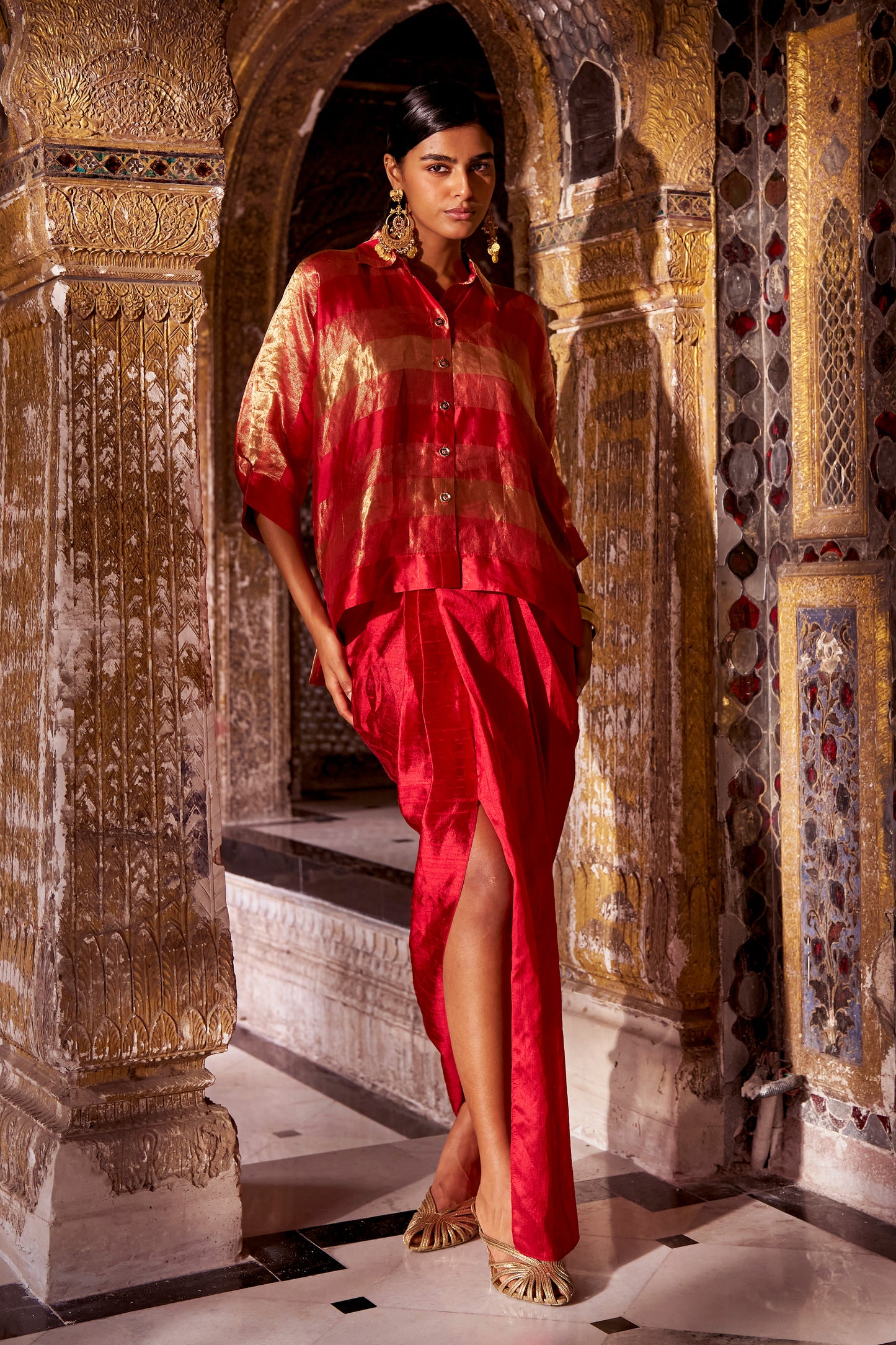 ASYMMETRIC DRAPE SKIRT