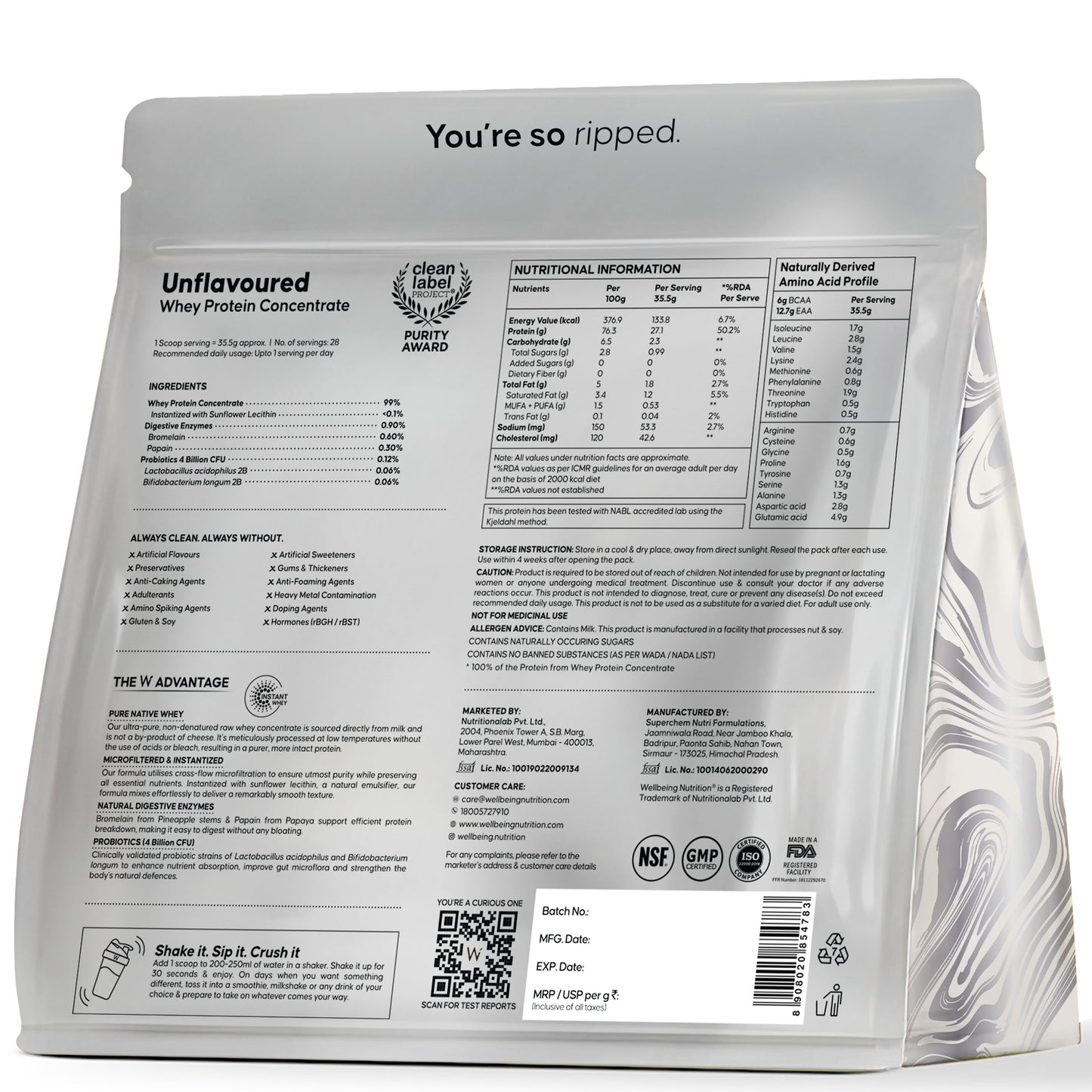 Whey Protein Concentrate Unflavored