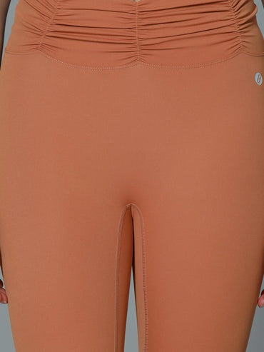 Pecan Ruched Waist Leggings