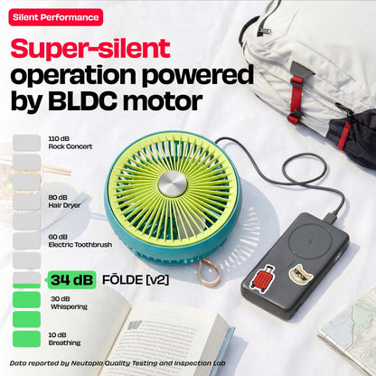 FOLDE v2 | All Day Wireless Rechargeable Folding Fan