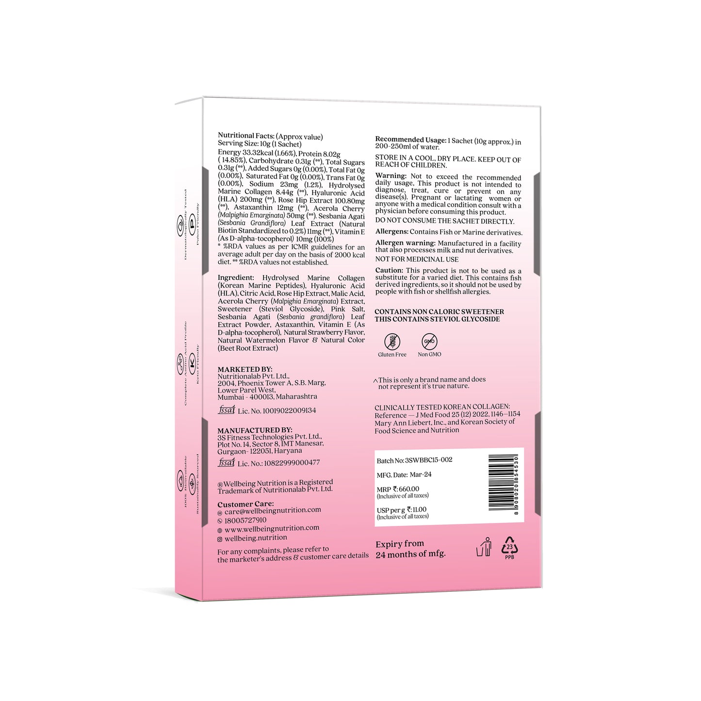 Beauty Collagen Strawberry Watermelon Sachets - 6