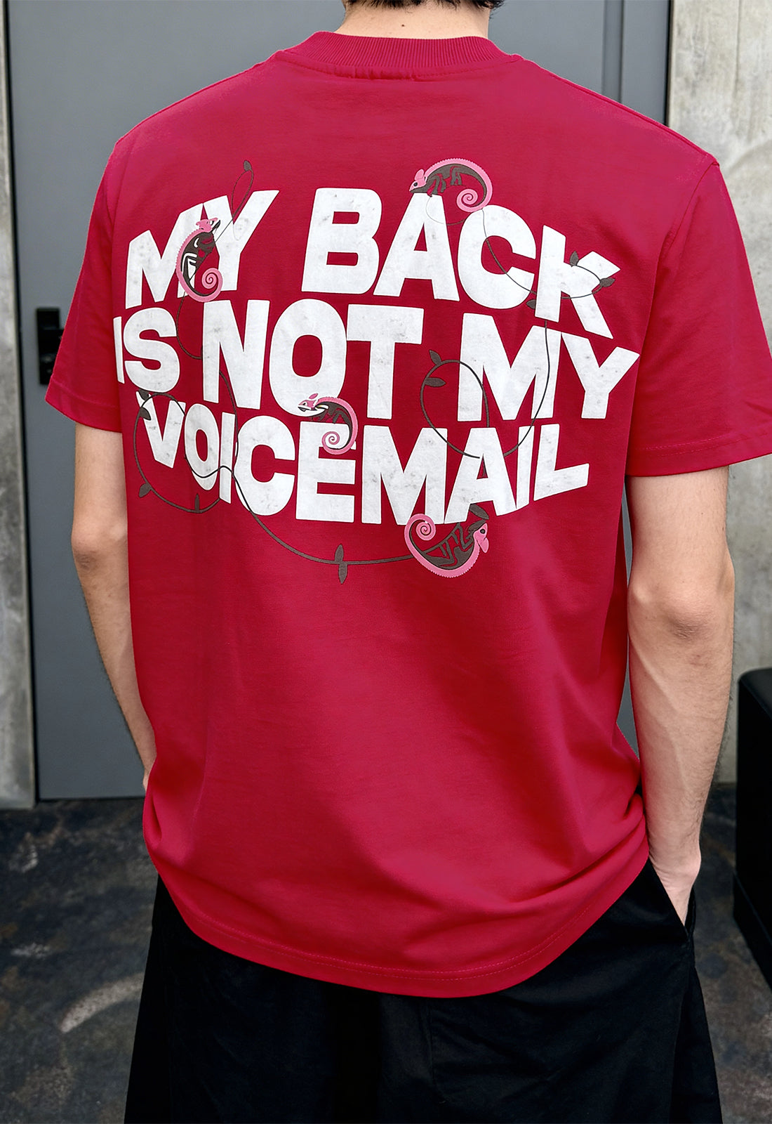Voice Mail Hot Pink Heavyweight-Oversized T-Shirt
