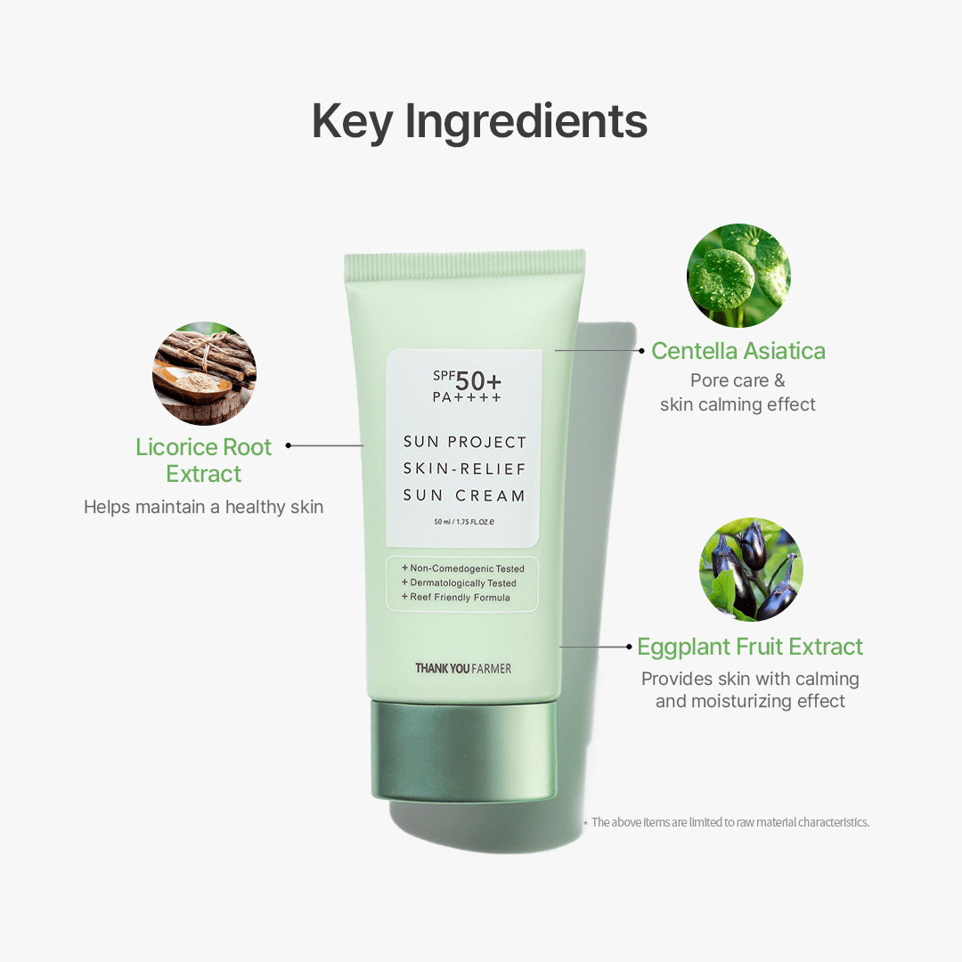 Thank You Farmer Sun Project Skin Relief Sun Cream SPF50+ PA++++ | Thank You Farmer at Broadway