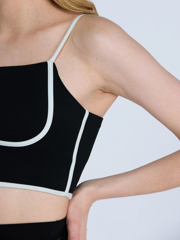Black Contrast Trim Top