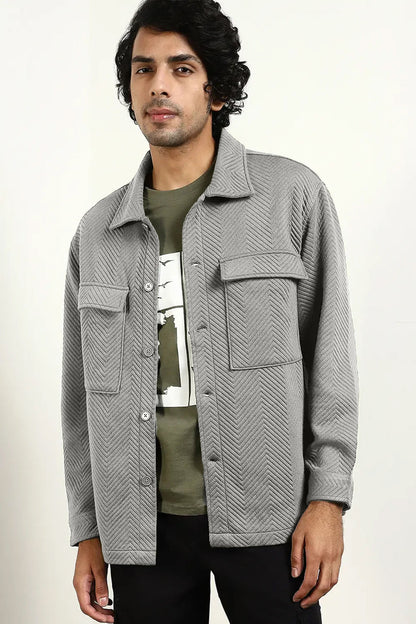 Relaxed Fit Textured Overshirt