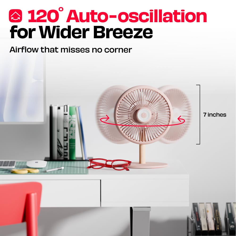 All-day Wireless Rechargeable Table Fan with Mood Light and Magnetic Remote | LĪT [v3]
