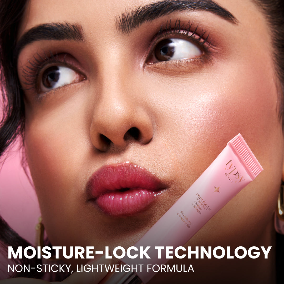 Pout Polish Lip Treatment Balm Shimmery Pink | Typsy at Broadway