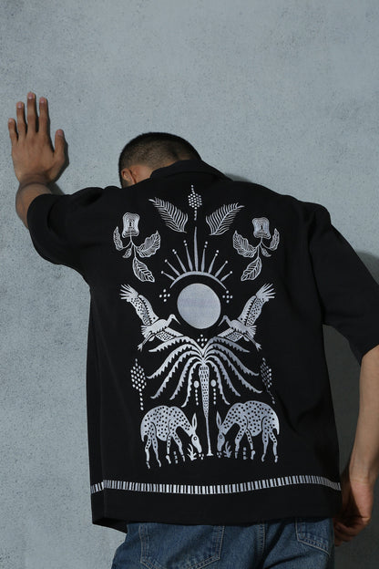 Sound of Silence Black Bowling Shirt