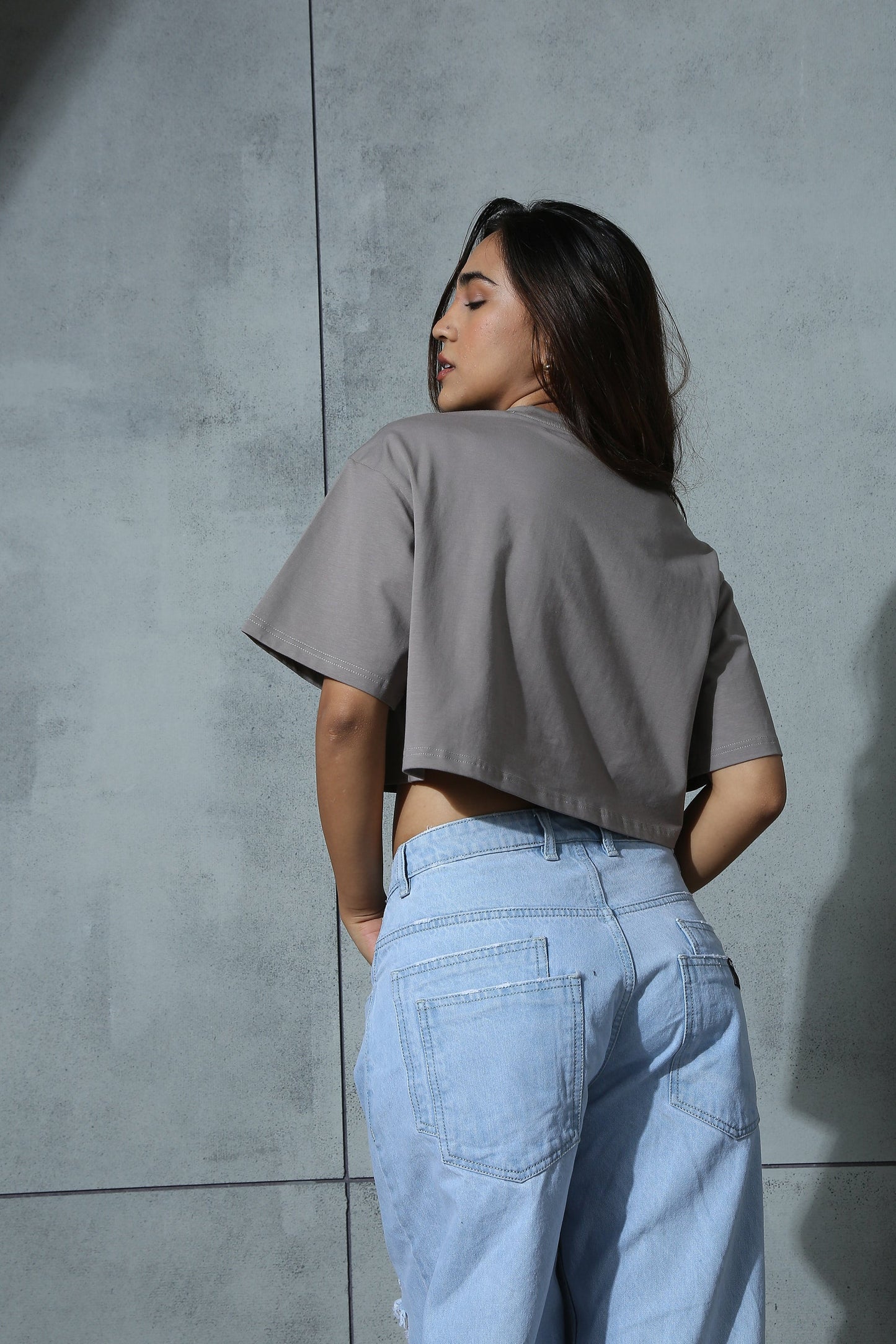 Cropped Tee Grey