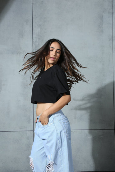 Cropped Tee Black