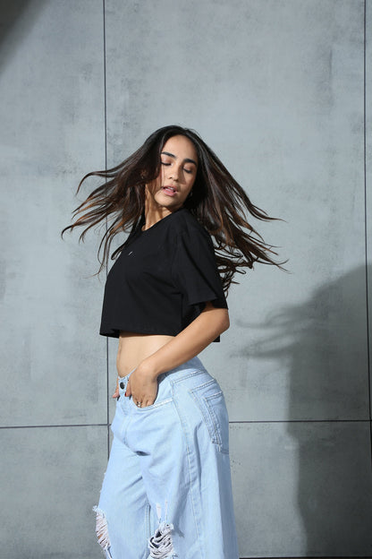 Cropped Tee Black