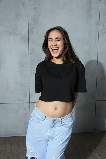Cropped Tee Black