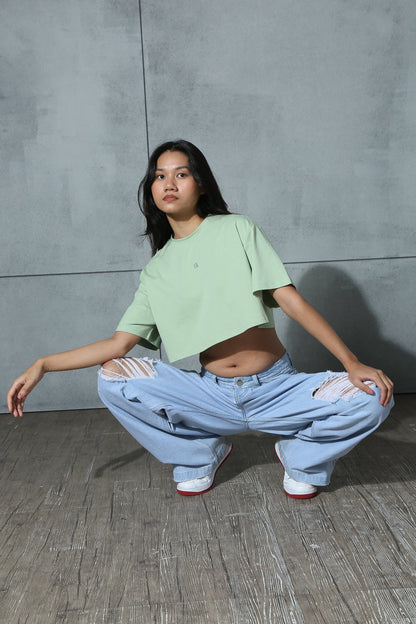 Cropped Tee Mint Green