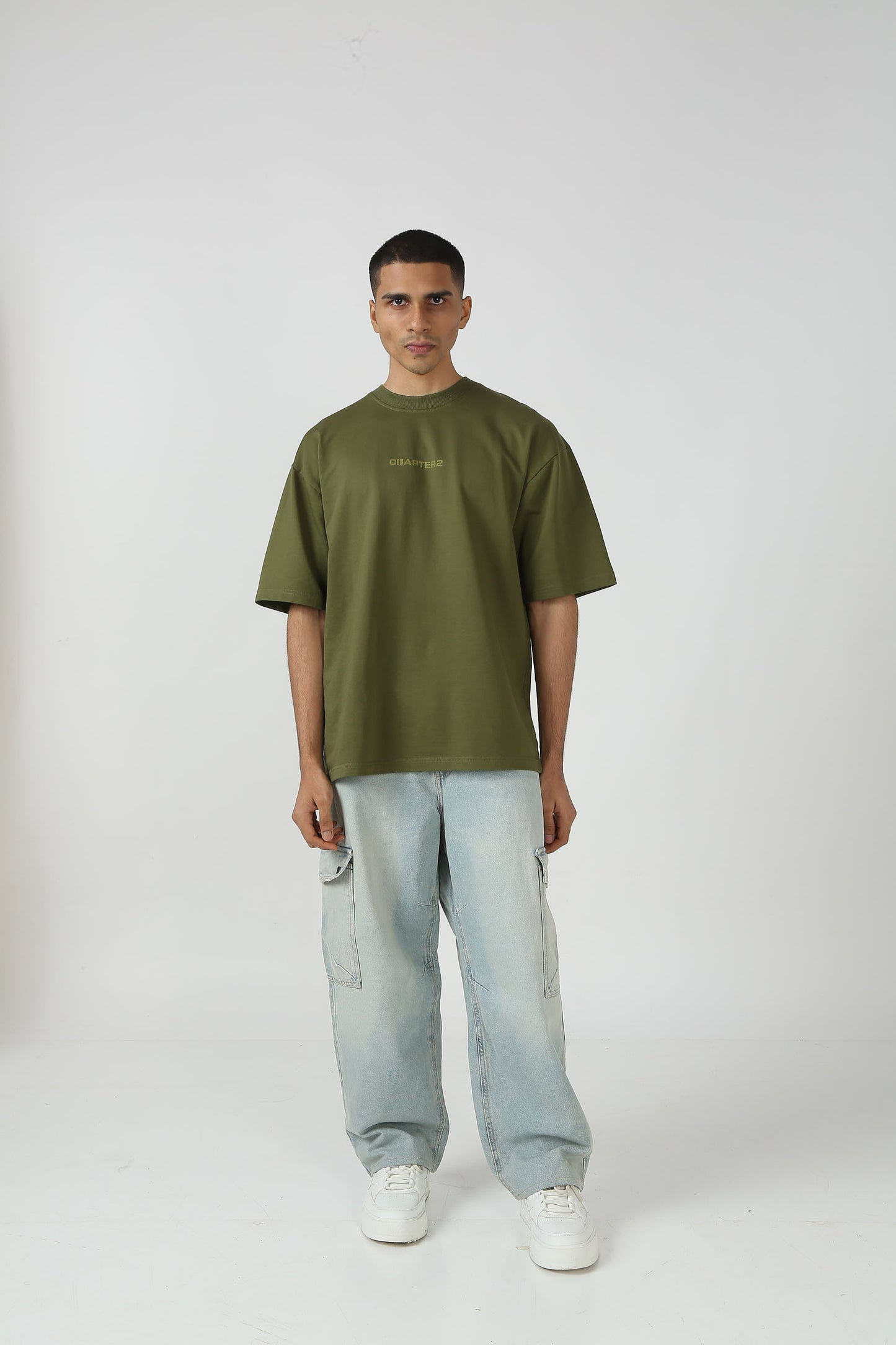 Olive Raasta Indie T-shirt with HD prints in soft French terry fabric