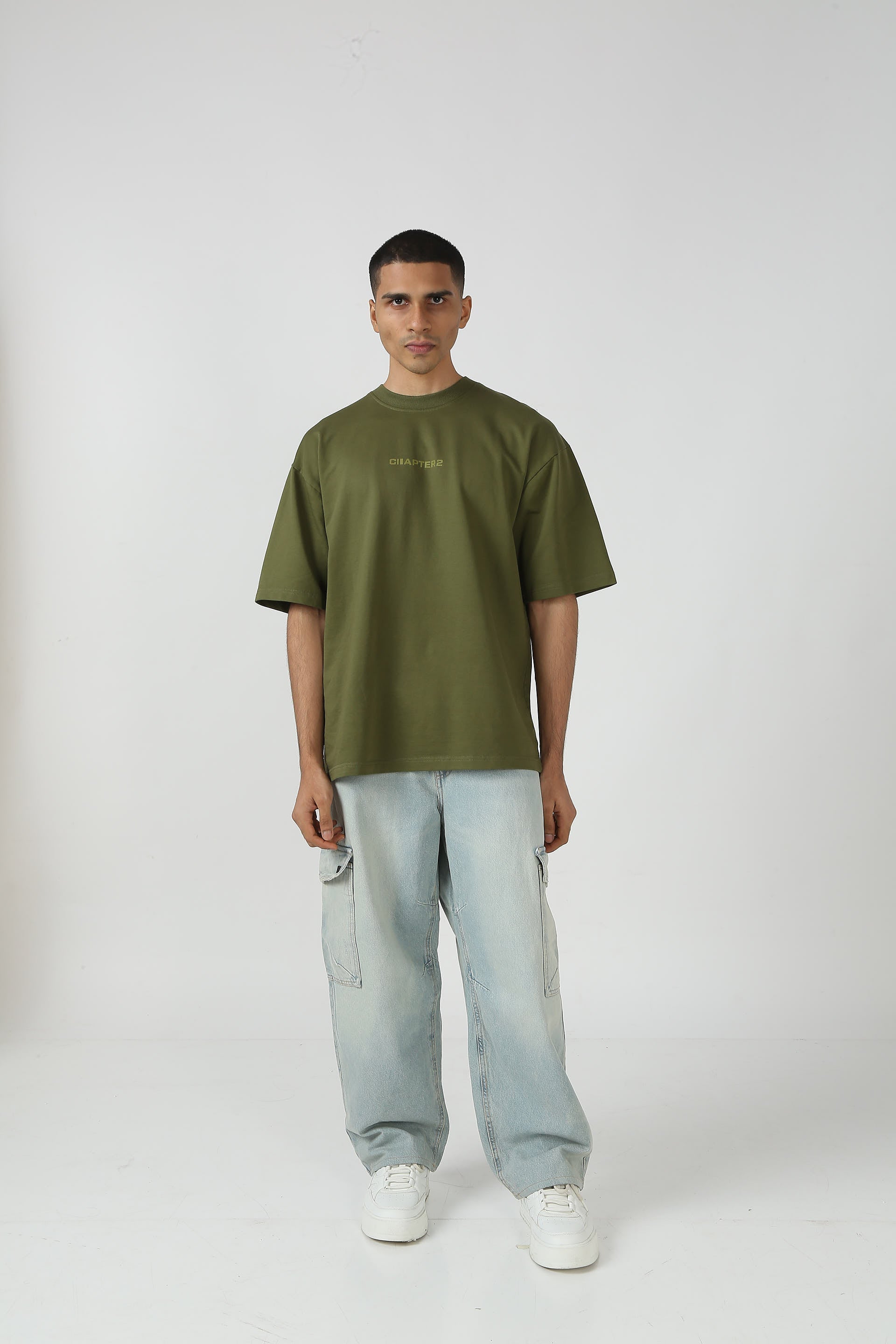 Olive Raasta Indie T-shirt with HD prints in soft French terry fabric